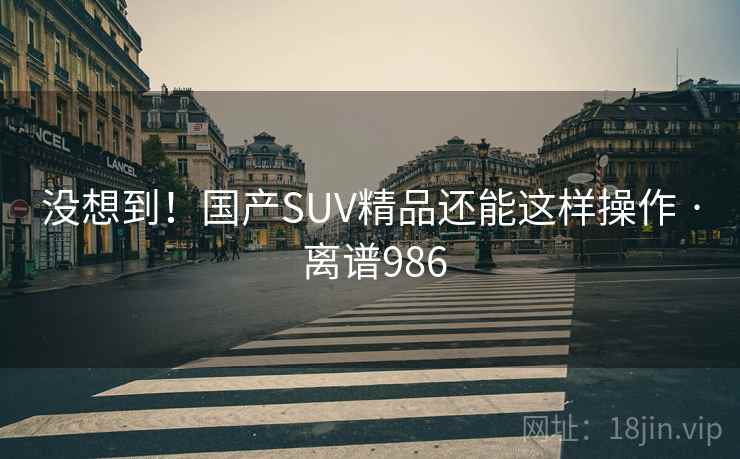 没想到！国产SUV精品还能这样操作 · 离谱986